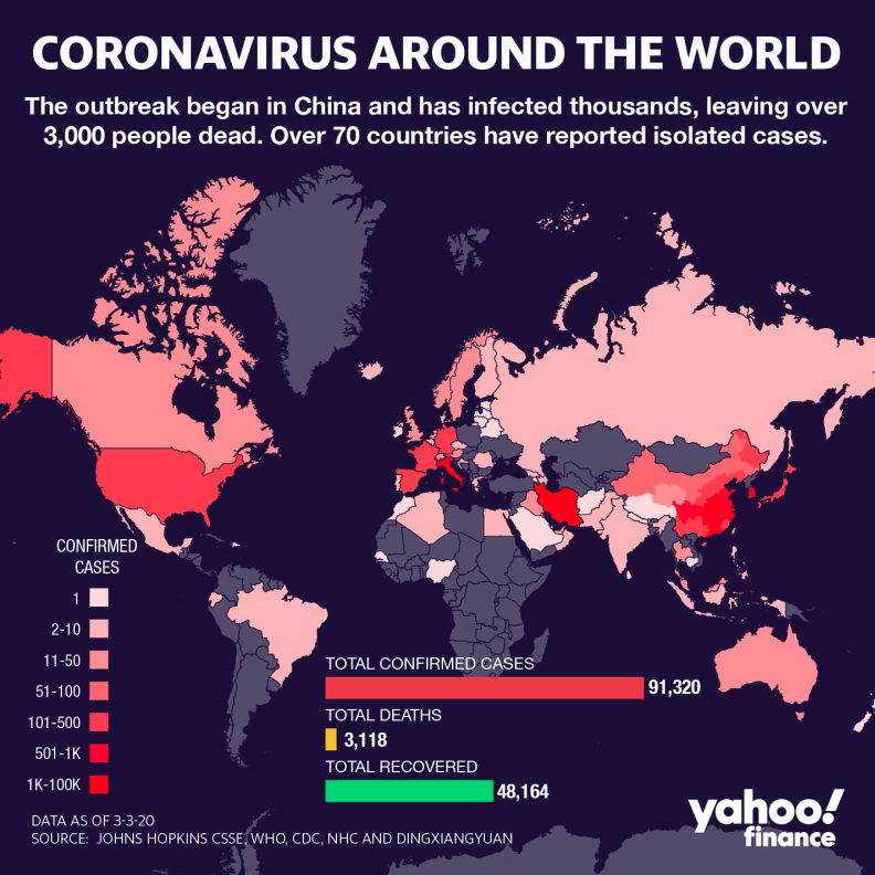 Coronavirus map