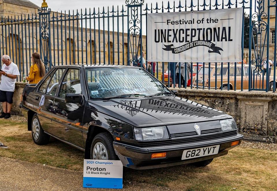 Car blogger Jon Coupland owns the last remaining example of the Proton Black Knight, displayed here at the 2023 Festival of the Unexceptional