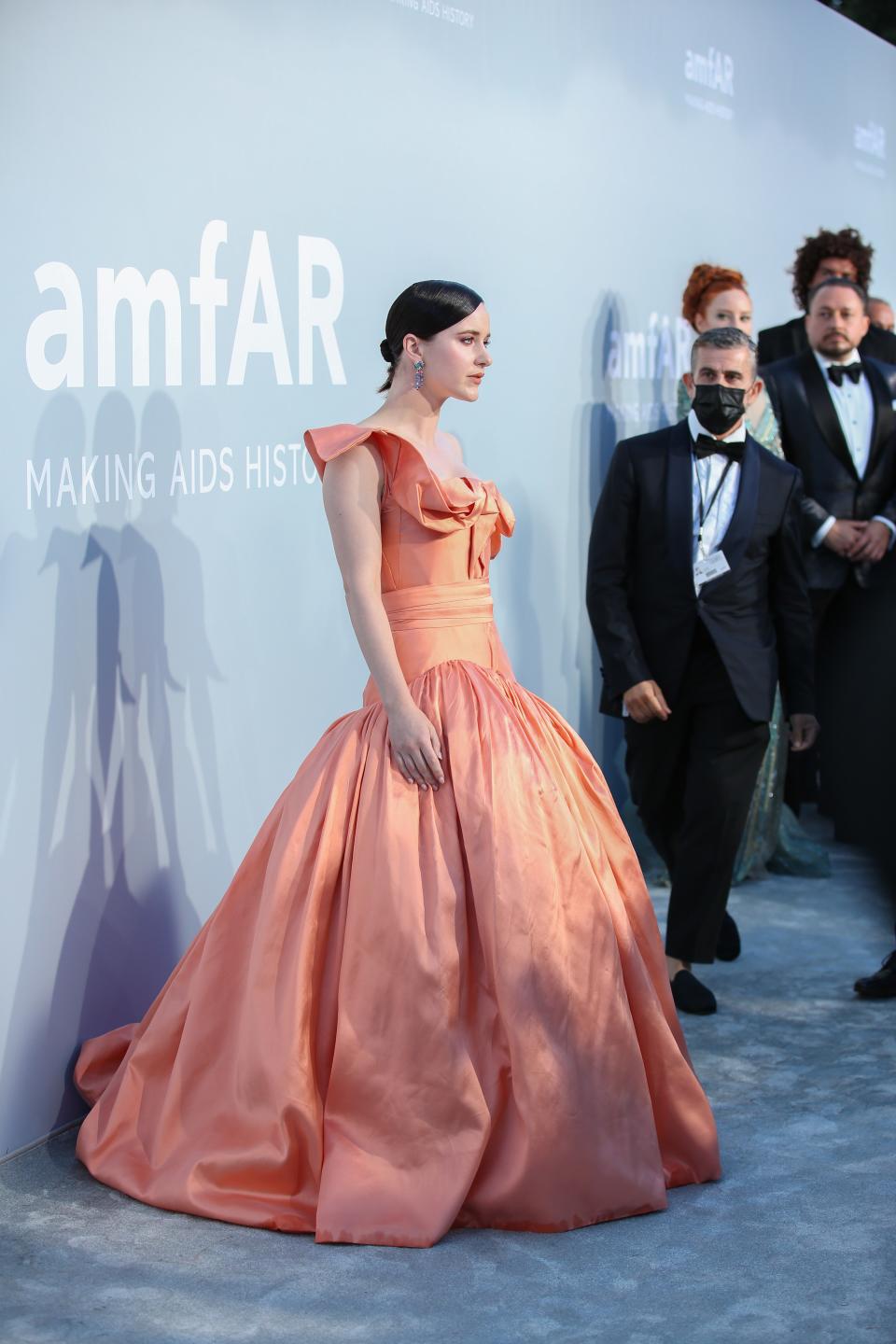 Rachel Brosnahan attends the 2021 amfAR Gala 2021 on July 16 in Antibes, France. - Credit: ZUMAPRESS.com / MEGA