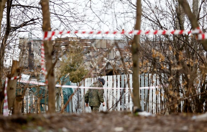 Scene of alleged Ukrainian drone explosion in Tula region