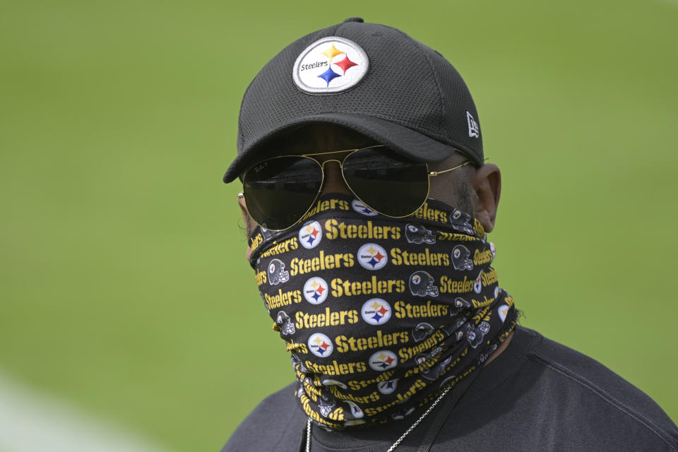 Mike Tomlin has his Pittsburgh Steelers at 10-0 despite postponed games and other challenges. No excuses. (AP Photo/Phelan M. Ebenhack)