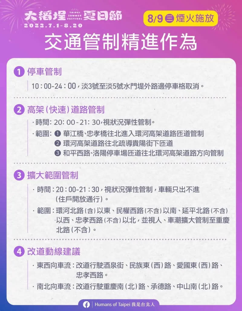 ▲「2023大稻埕夏日節」周邊交通疏導管制措施。（圖／翻攝大稻埕夏日節官網）