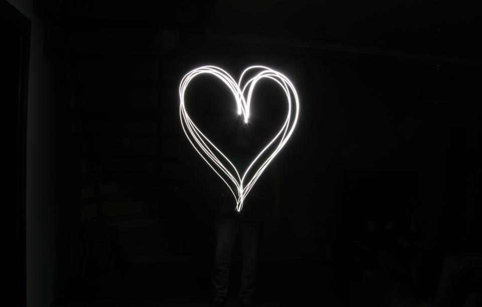 Heart shape on black background