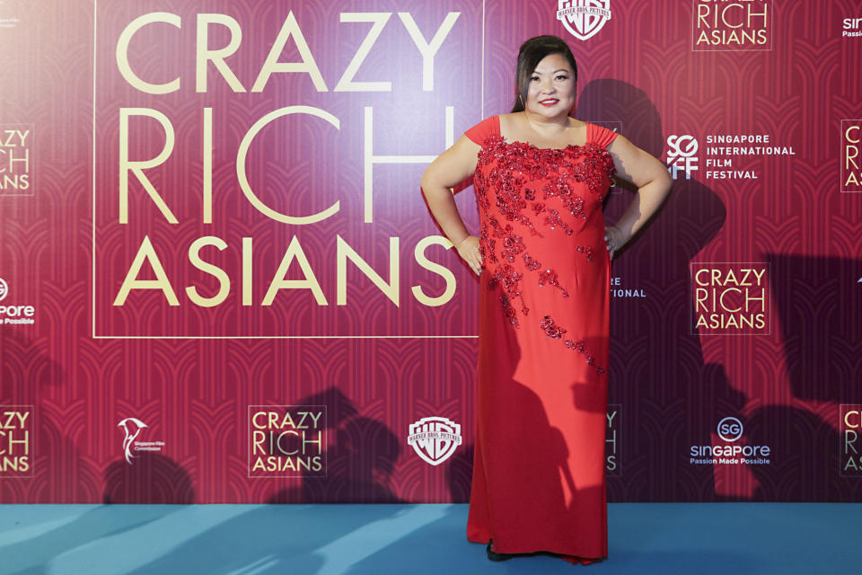 <p>Singaporean actress Selena Tan poses for photographers at the Singapore premiere of ‘Crazy Rich Asians’ on 21 August 2018. (PHOTO: Yahoo Lifestyle Singapore) </p>