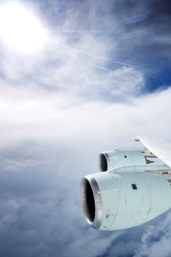 The eye of Hurricane Earl is shown outside the window of a NASA DC-8 gathering air samples for a study of low- and high-altitude air masses associated with tropical storms.