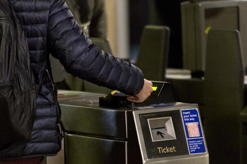 A file image of a person tapping in an Oyster card at Leicester Square station: Justin Tallis/AFP/Getty Images