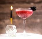 <p><strong>Ingredients</strong></p><p>2 oz Monkey 47 Gin<br>1 oz oat milk<br>.75 oz honey syrup (equal parts honey and water)<br>3 blackberries</p><p><strong>Instructions</strong></p><p>Muddle 3 blackberries in the bottom your shaking tin and then add Monkey 47 Gin, oat milk, and honey syrup into the shaker. Fill completely with ice, seal your shaker, and shake for 7-10 seconds. Fine strain into a coupe glass and garnish with a skewered blackberry and expressed lemon oil.</p>