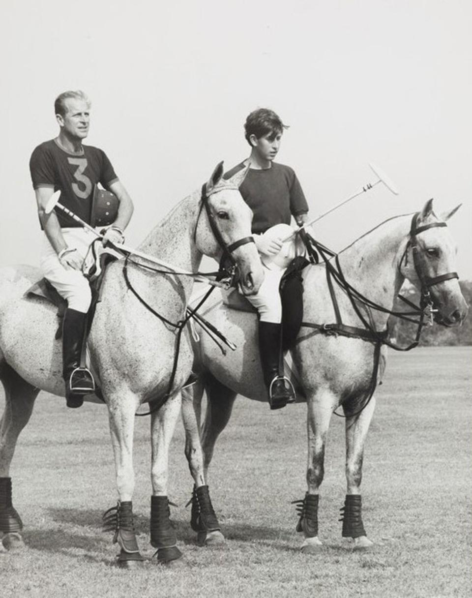 King Charles on a horse with his father (PA Media)