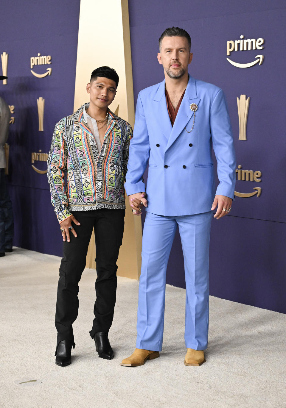 Abi Ventura and T.J. Osborne at the 59th Academy of Country Music Awards from Ford Center at The Star on May 16, 2024 in Frisco, Texas.