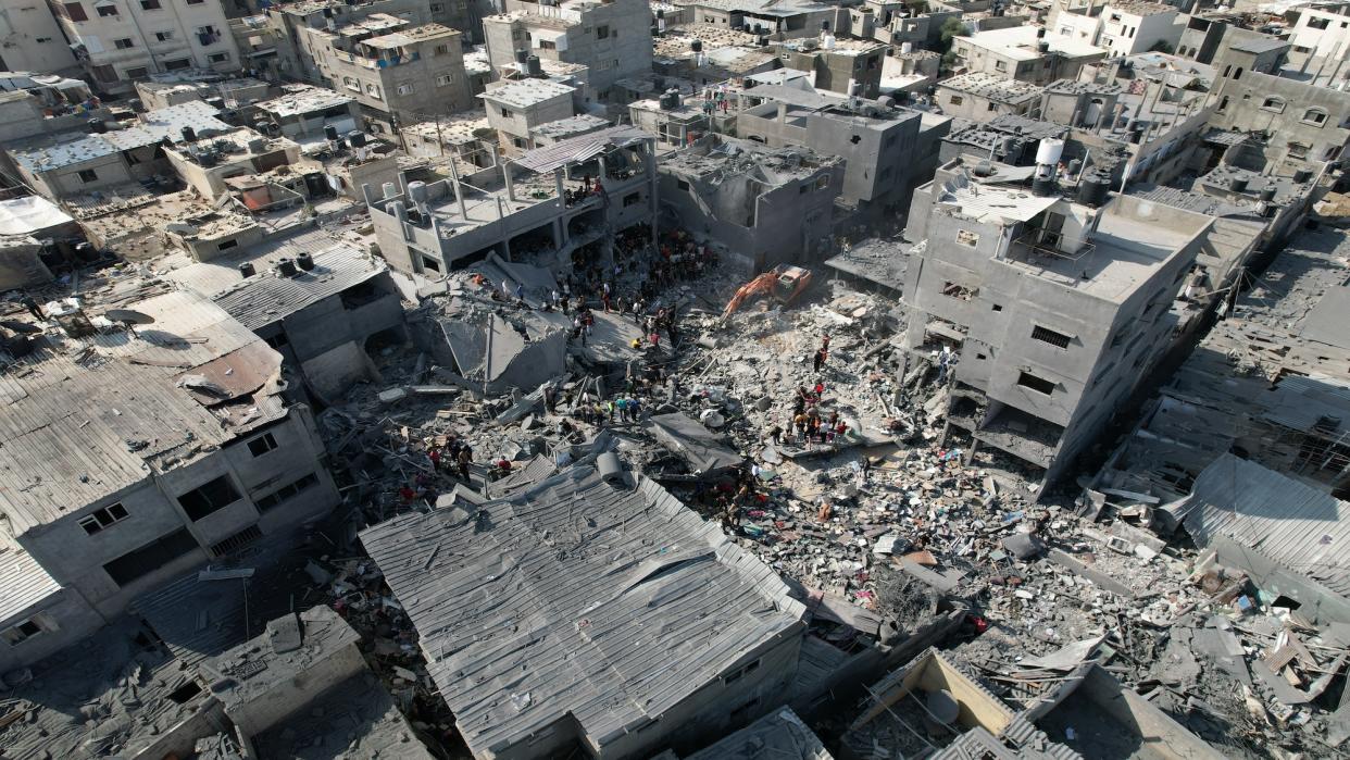  The remains of a refugee camp in Gaza. 