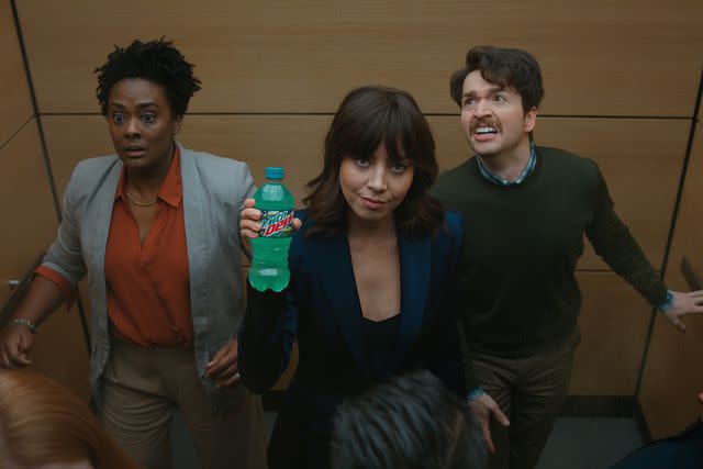 <p>Mountain Dew</p> Aubrey Plaza in Mountain Dew Super Bowl Commercial