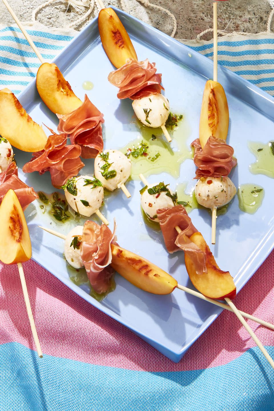 Peach and Prosciutto Skewers