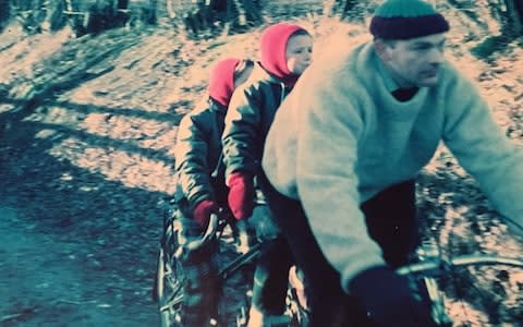 Jack and his daughters on the tandem