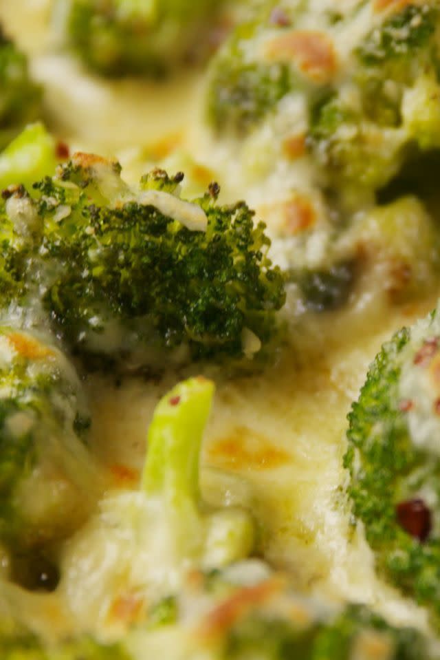 <p>They way <a href="https://www.delish.com/uk/cooking/a29557965/how-to-steam-broccoli/" rel="nofollow noopener" target="_blank" data-ylk="slk:broccoli" class="link ">broccoli</a> is meant to be. </p><p>Get the <a href="https://www.delish.com/uk/cooking/recipes/a31802672/cheesy-baked-broccoli-recipe/" rel="nofollow noopener" target="_blank" data-ylk="slk:Cheesy Baked Broccoli" class="link ">Cheesy Baked Broccoli</a> recipe.</p>