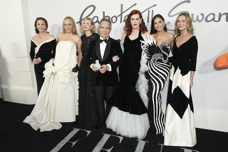 Diane Lane, Chloë Sevigny, Naomi Watts, Tom Hollander, Molly Ringwald, Demi Moore and Calista Flockhart at the premiere of "Feud: Capote vs. The Swans" held at MOMA on January 23, 2024 in New York City. (Photo by John Nacion/Variety via Getty Images)