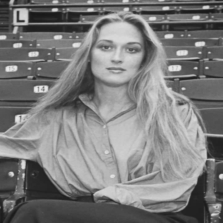 Meryl Streep during a break in rehearsals for a production of 'The Taming of the Shrew' in Central Park in 1979