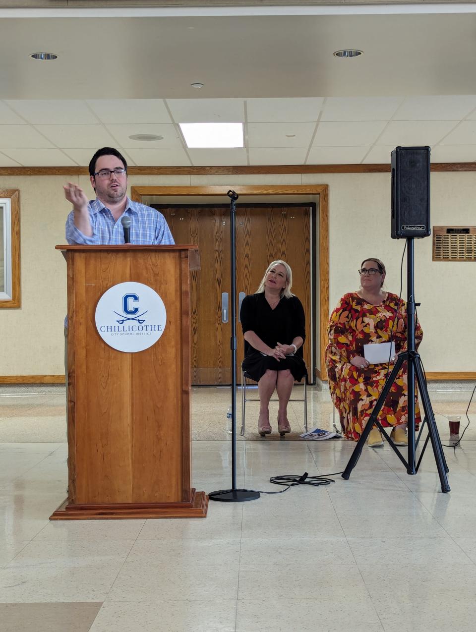 Ross County Board of DD Board Member, Hunter Robinson, gives a powerful speech at the Pioneer Center’s Annual Awards Banquet.