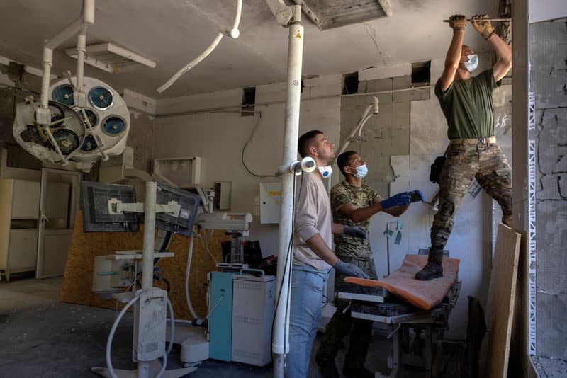 Aftermath of Russian missile strike on Okhmatdyt Children's Hospital in Kyiv