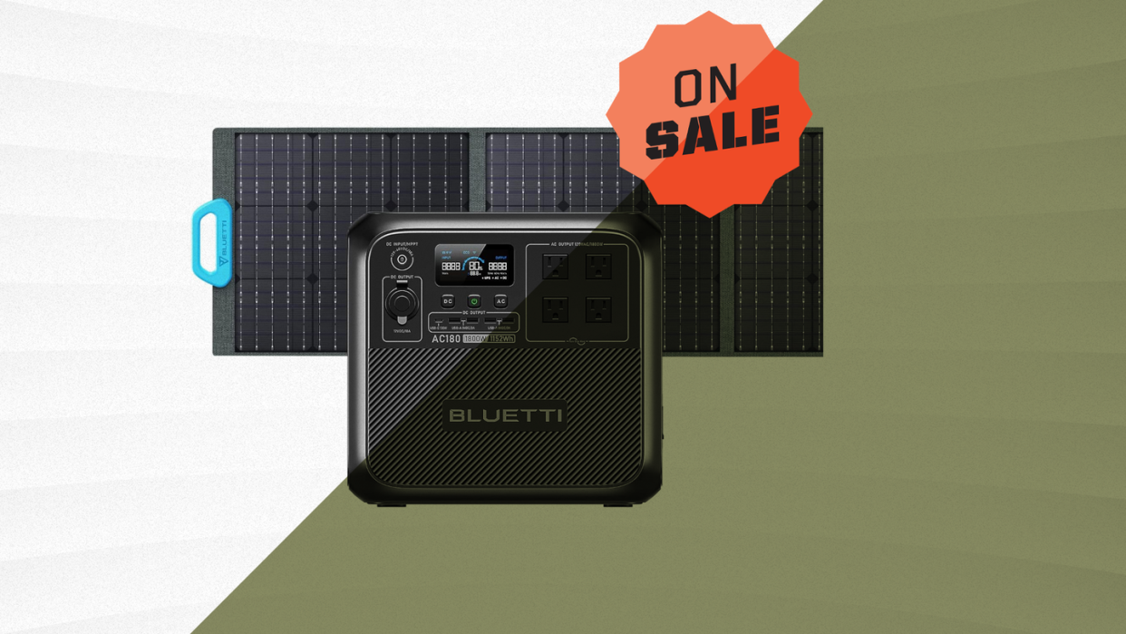 bluetti portable power station and solar panel