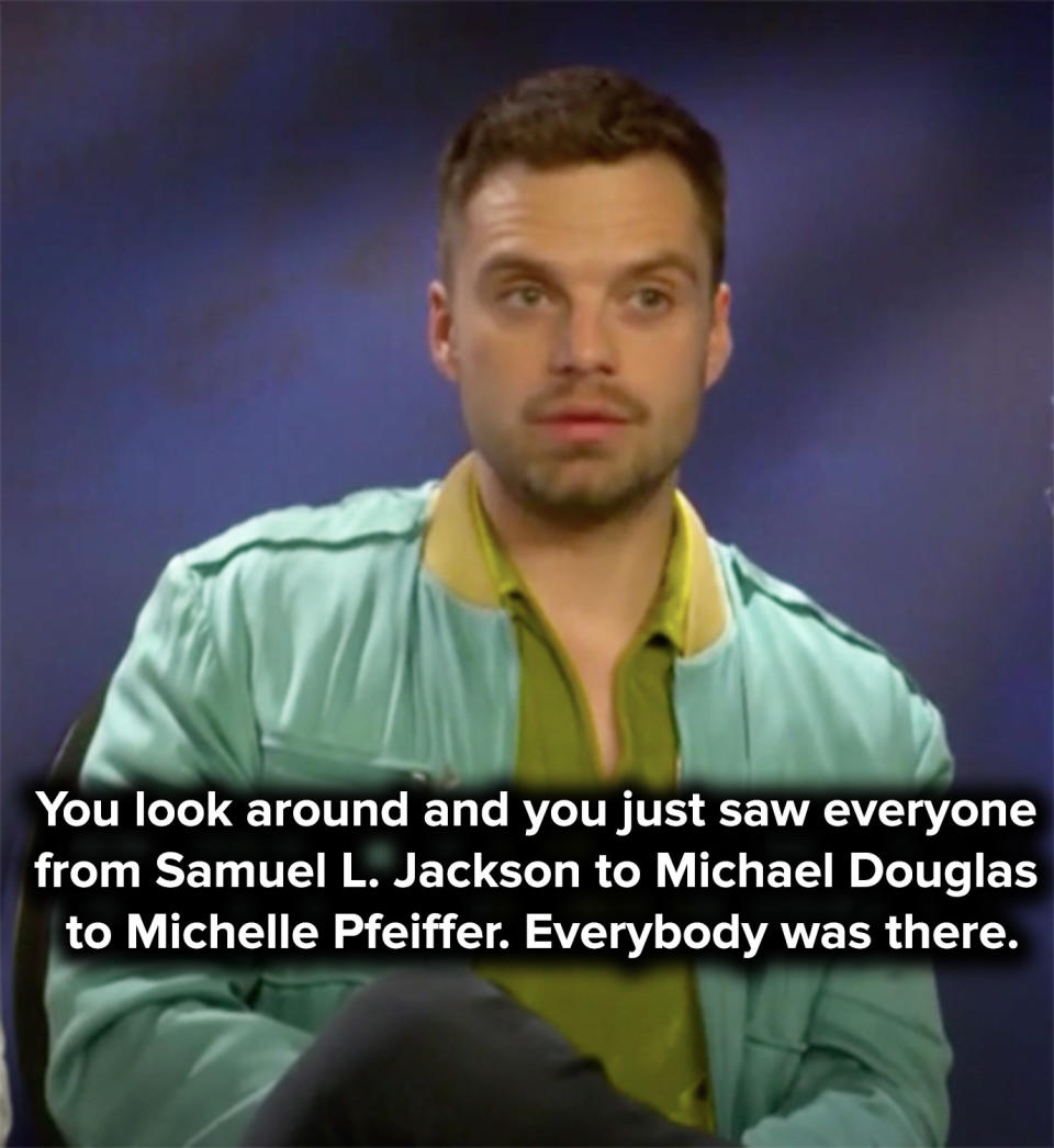 Seb says that he saw everyone from Samuel L Jackson to Michael Douglas to Michelle Pfeiffer