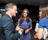 Kate must love her blue and purple Whistles dress! The Duchess of Cambridge recycles yet another dress at the Olympics Closing Ceremony on August 12, 2012. She first wore the $180 Bella dress to the Diamond Jubilee concert in June. Her love of the line has even caused the brand's website to crash as shoppers hoped to wear the frock of a princess. (Photo by John Stillwell - WPA Pool/Getty Images)