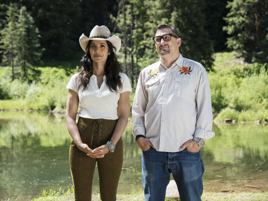 Padma Lakshmi and Chris Cosentino on Top Chef