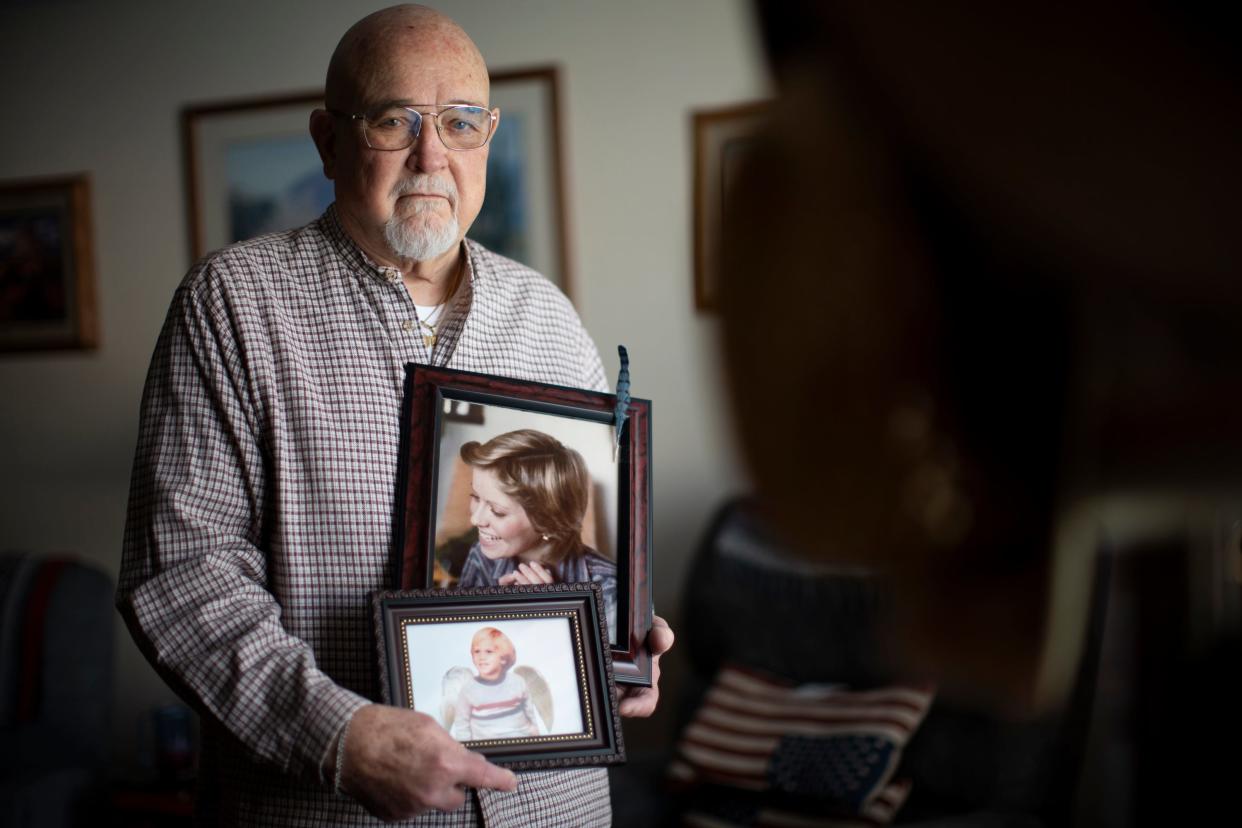 In 1980, Jeremy Pickens, 2, and his 23-year-old aunt, Lynn Hochuli Vest, were found dead in their car. Don Hochuli, Lynn's father and Jeremy's grandfather, who is holding their pictures, is still holding out hope of finding the killer or killers, through genetic genealogy.