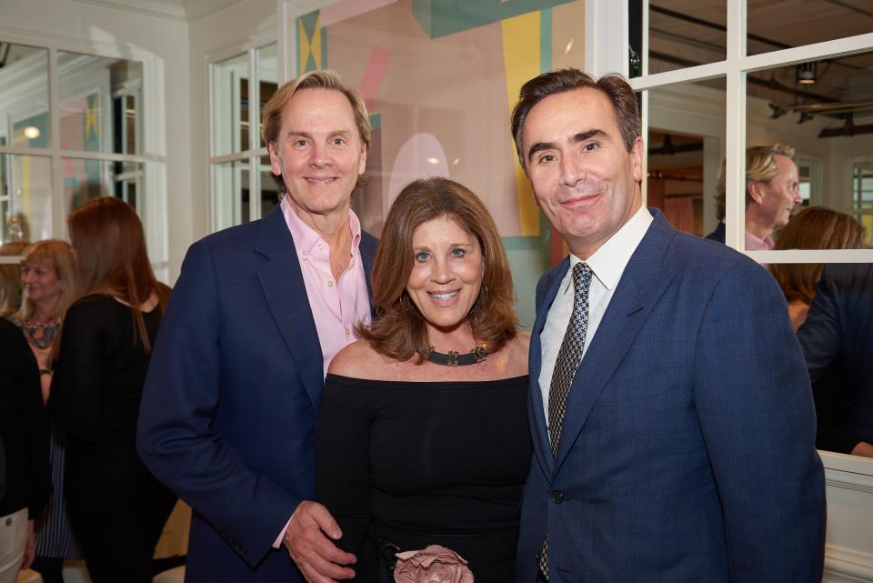 Designers Jeffrey Bilhuber and Suzanne Kasler with Pierre de Villeméjane, President & CEO, Heritage Home Group