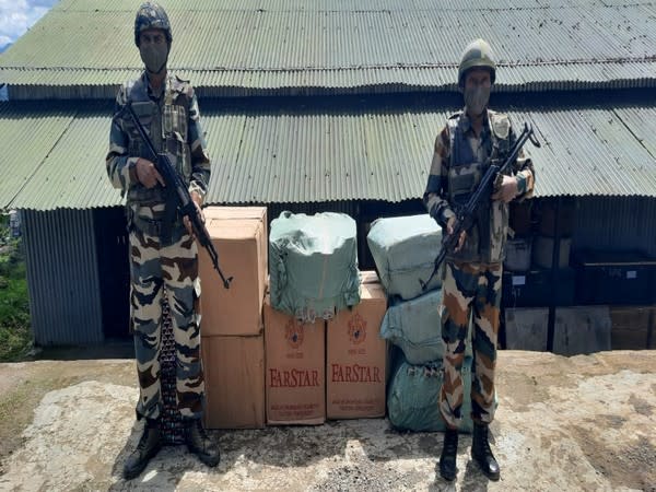 Assam Rifles seizes foreign-origin cigarettes in Mizoram. (Image courtesy: Twitter/@official_dgar) 