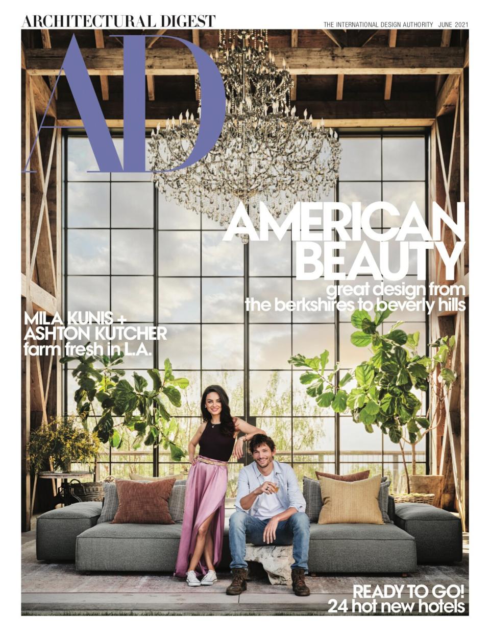 Mila Kunis and Ashton Kutcher for Architectural Digest