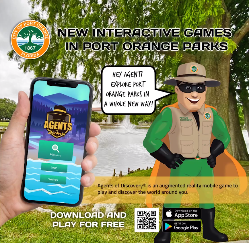 New Agents of Discovery app, launched by the city of Port Orange last month, gives residents another reason to explore city parks while playing the augmented reality game, learning about the environment, culture and history of the city.
