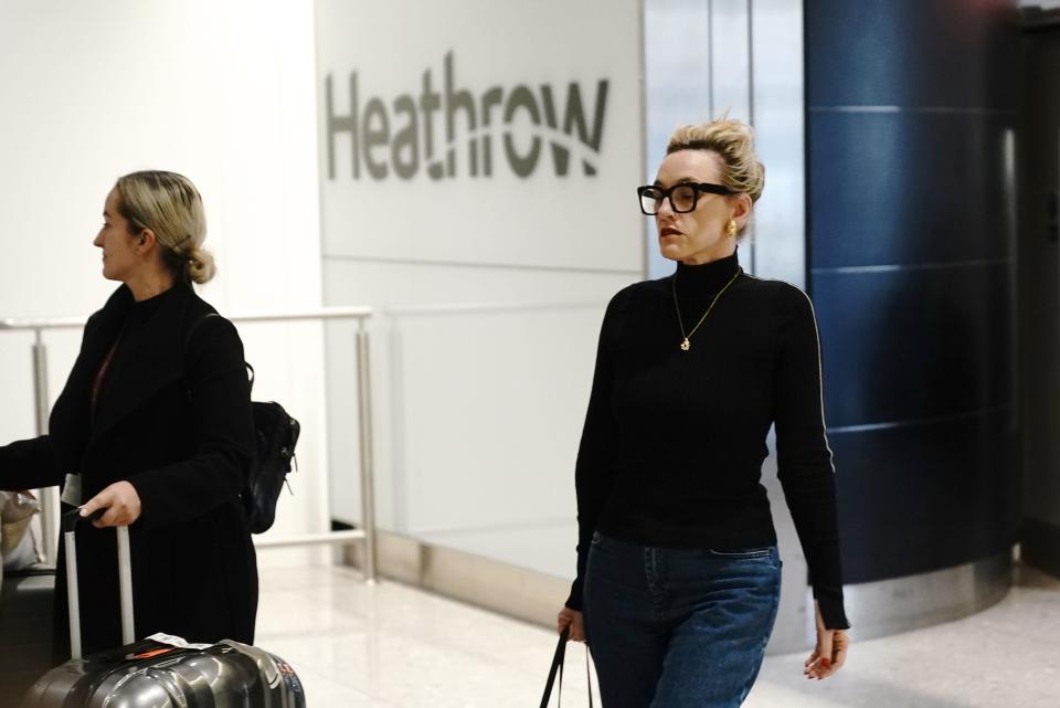 Restaurant critic Grace Dent arrives at Heathrow Airport, London, after leaving the ITV series I'm A Celebrity Get Me Out Of Here! The MasterChef star, 50, left filming in Australia on medical grounds. Picture date: Tuesday November 28, 2023.