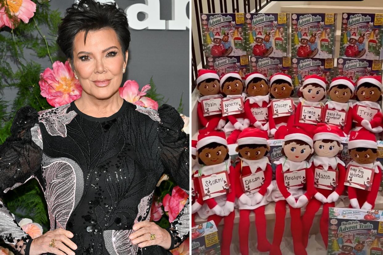 Kris Jenner Displays 'Elf on a Shelf' Versions of Her and Her 12 Grandkids as She Preps for Christmas