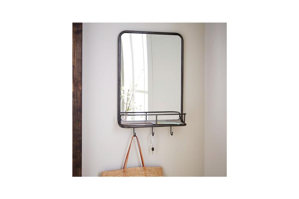 Entryway Mirror + Hooks (was $400, 65% off with code "CLEAROUT")