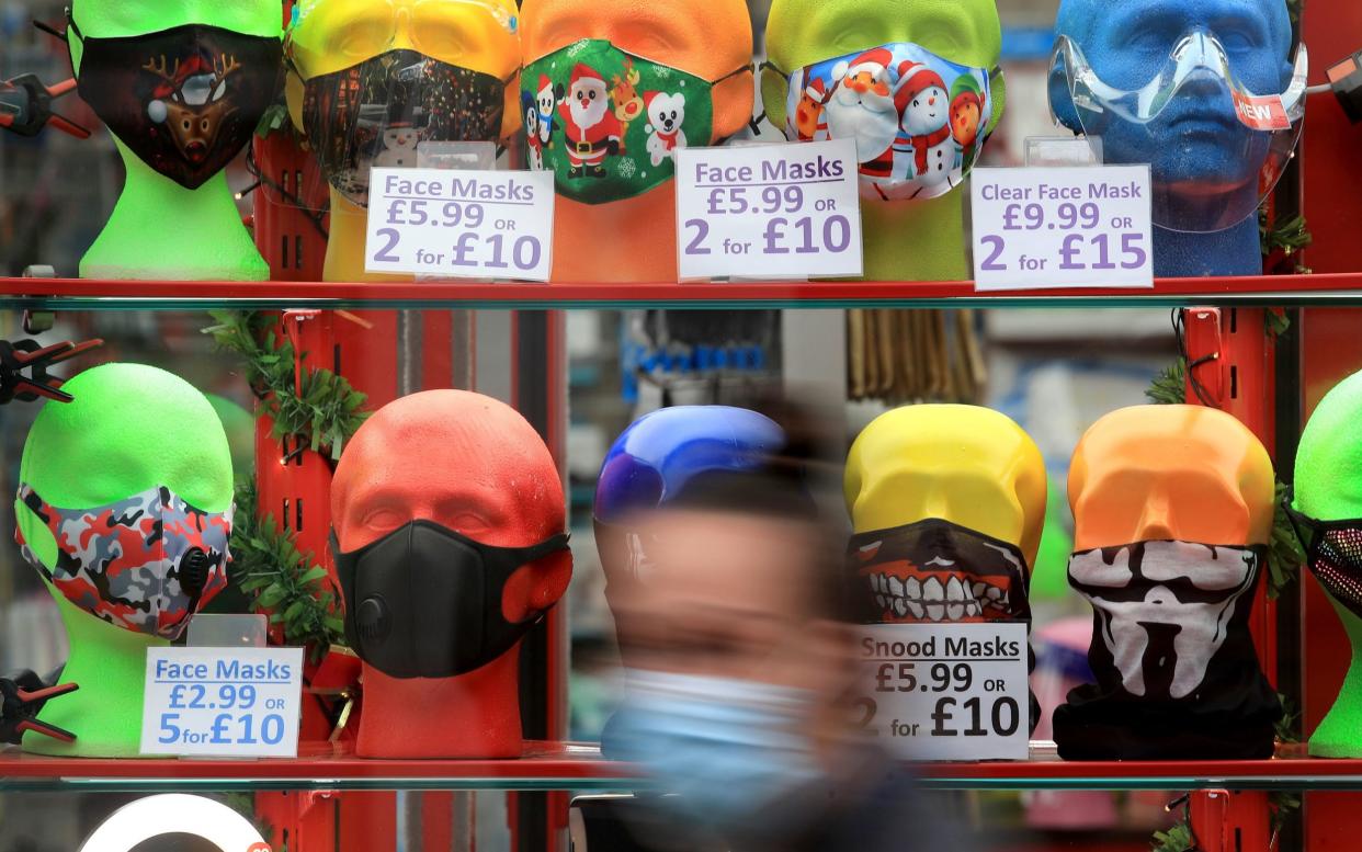 The variety of masks on sale to protect people - Gareth Fuller/PA