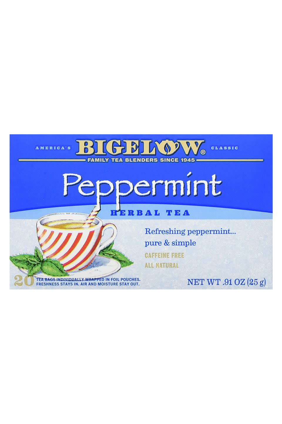 7) Bigelow Peppermint Herbal Tea