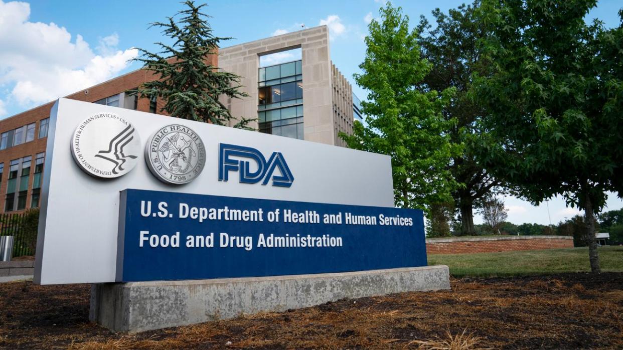 The sign and facade of the FDA headquaters.