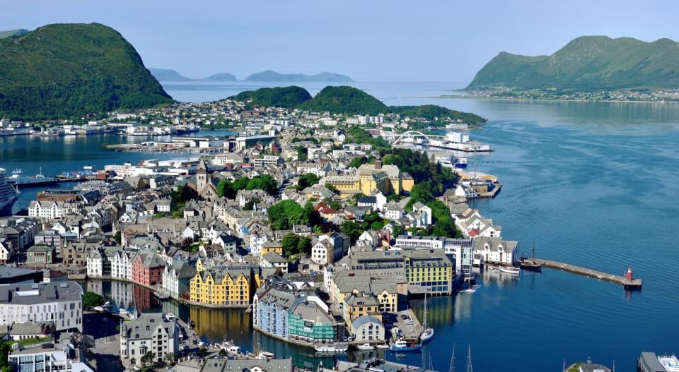 “Norway is a magical place.” The village of Alesund from Mount Aksla in Norway.