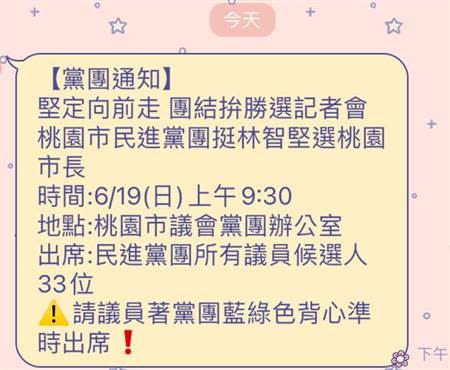 民進黨桃園市現任議員和議員參選人，19日著綠色背心在議會舉辦「堅定向前走 團結拚勝選」大會，表達歡迎年輕優秀的五星市長、桃園女婿林智堅來桃園，延續市政建設和市民福利。(蔡依珍攝)