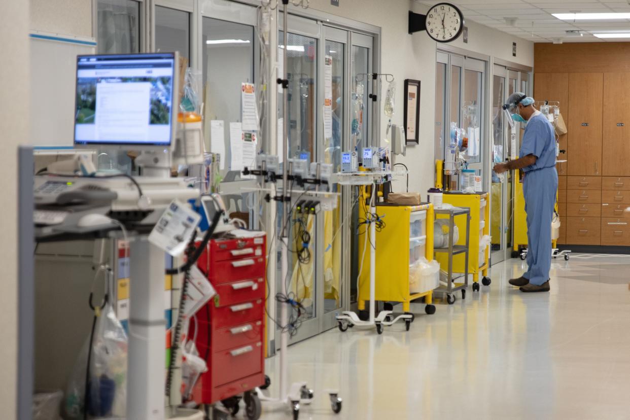 <p>A Covid-19 patient room in Van Wert County, Ohio</p> ((AFP via Getty Images))