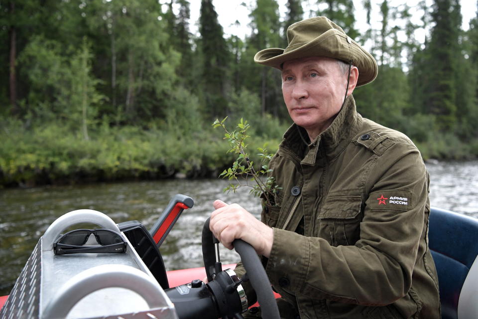 Russian President Vladimir Putin on vacation in the remote Tuva region in southern Siberia.