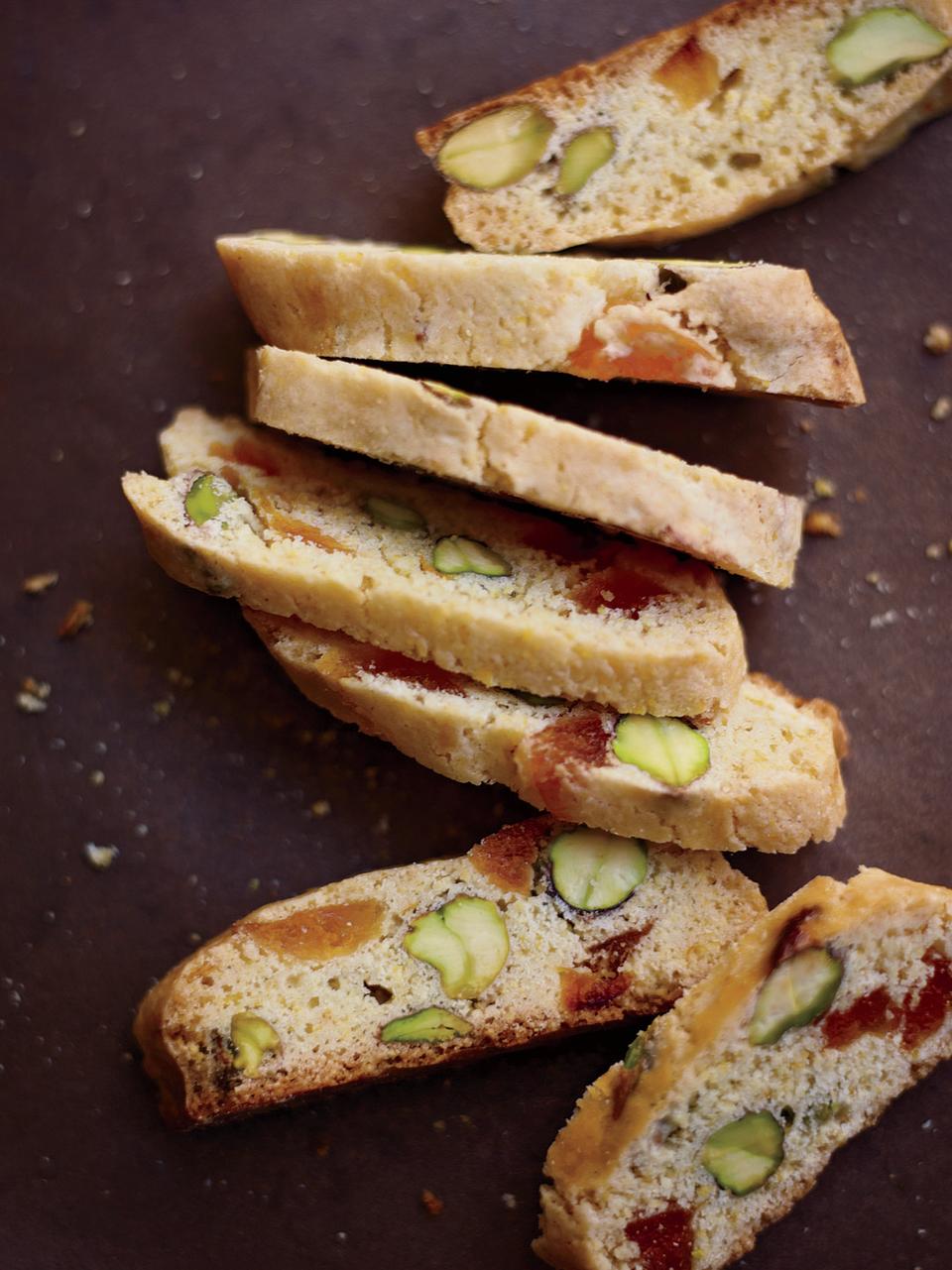 Apricot and Pistachio Cornmeal Biscotti