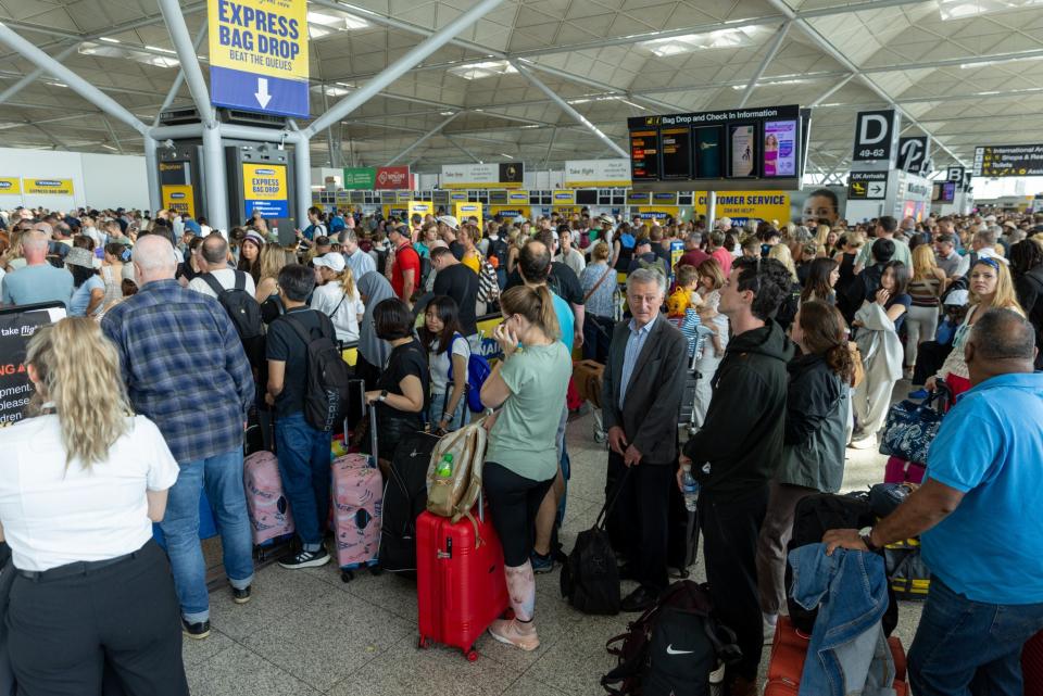 Travellers at Stansted and airports around the world face long delays and cancellations