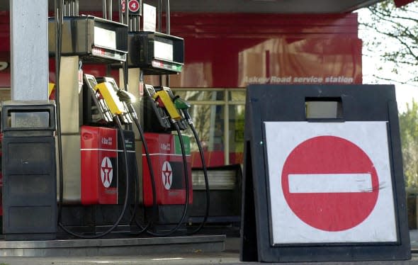 Fuel panic buying garage closed