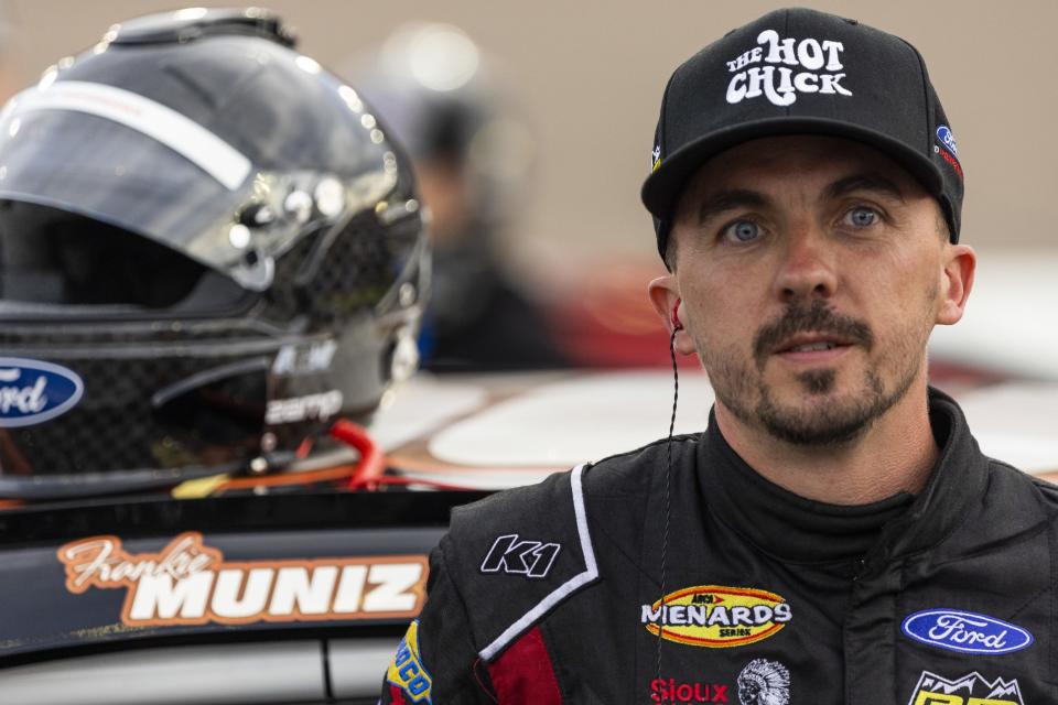 Frankie Muniz, driver of the #30 The Hot Chick Ford, looks on before the General Tire 150 for the ARCA Menards Series and ARCA Menards Series West at Phoenix Raceway in Avondale, Arizona, on March 10, 2023. (Adam Glanzman/ARCA Racing)