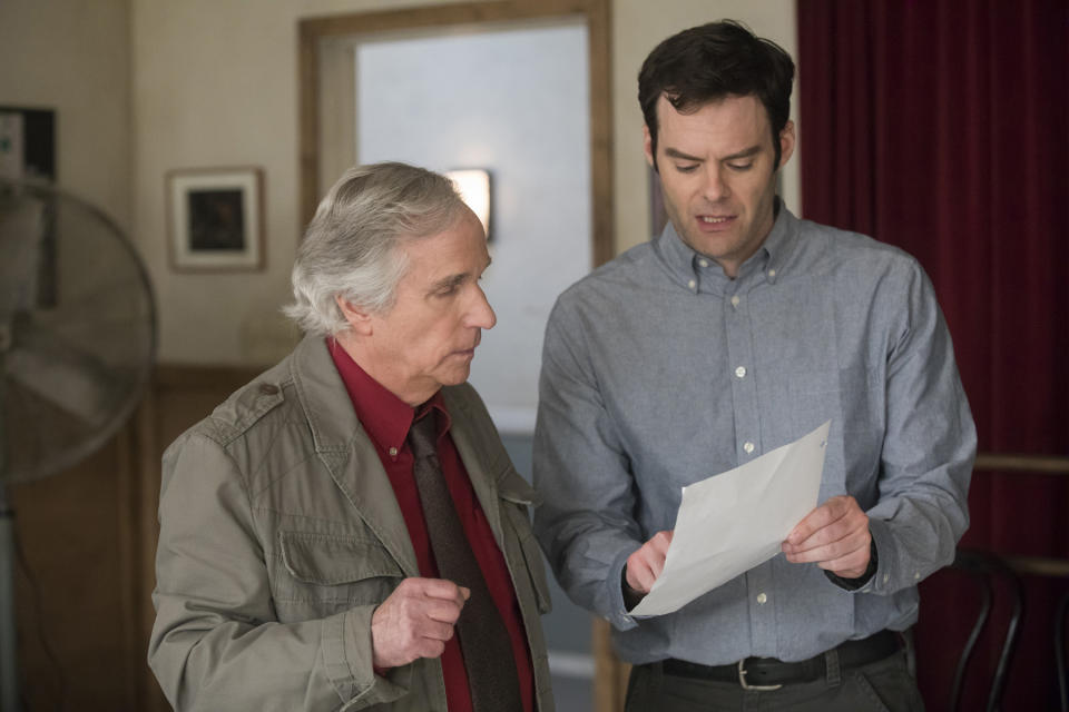 Gene (Henry Winkler) and Barry (Bill Hader) on the set of 'Barry.'