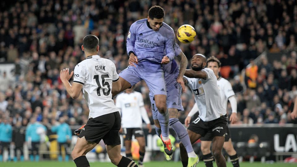 Bellingham's headed goal against Valencia was controversially disallowed. - Pablo Morano/Reuters