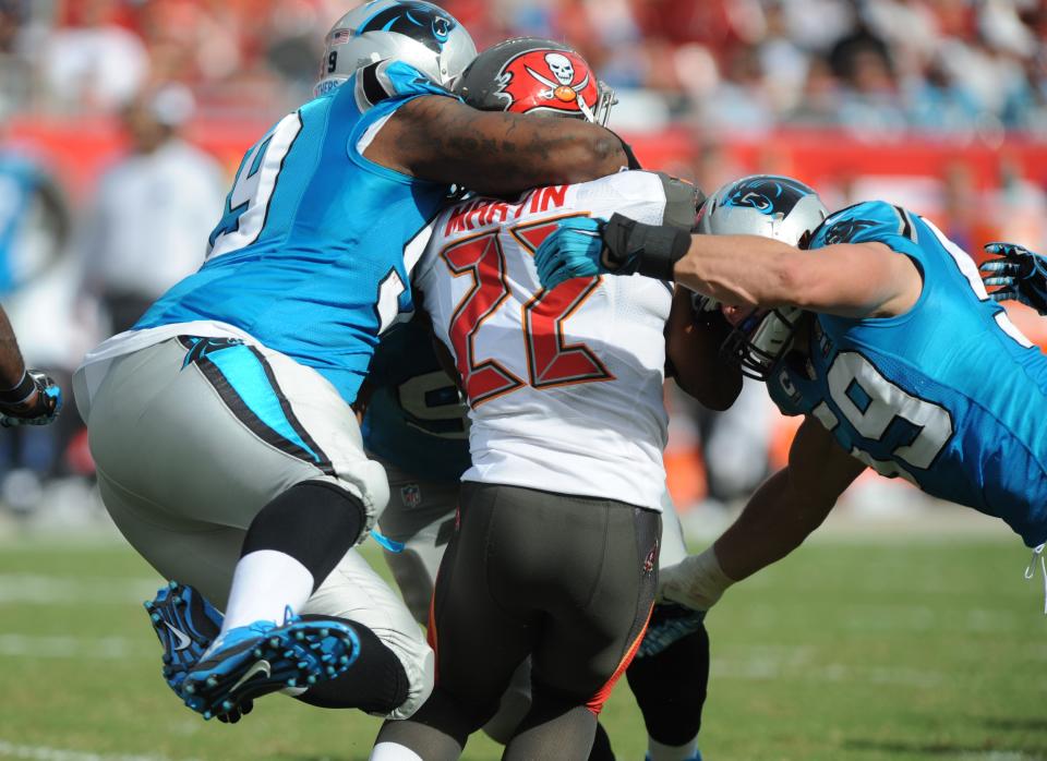 This image pretty much summed up Doug Martin's 2014. (Getty)