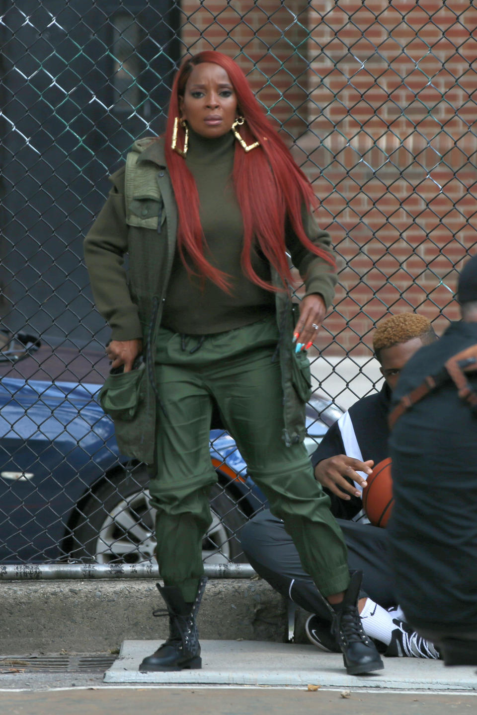 Mary J. Blige films “Power Book II: Ghost” in New York City. - Credit: Christopher Peterson / SplashNews.com