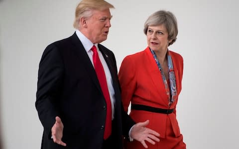 Theresa May and Donald Trump - Credit: Brendan Smialowski/AFP